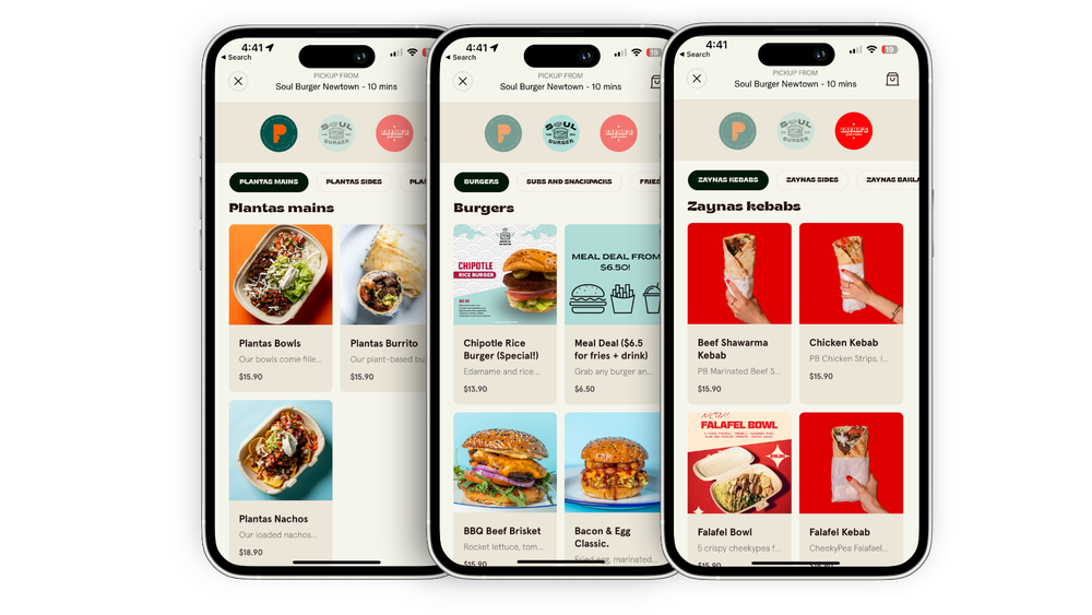 Soul Burger app screens