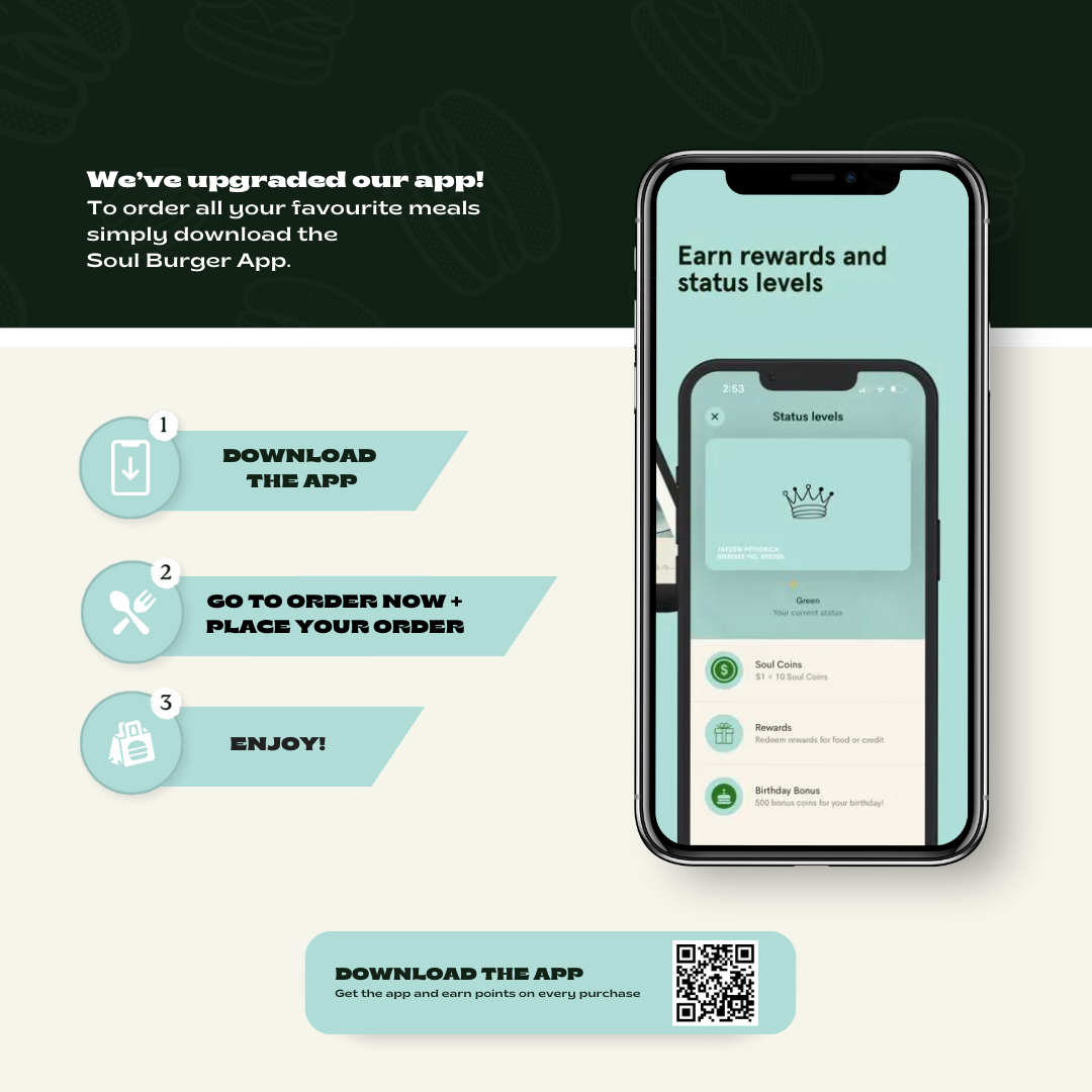Soul Burger app on a phone